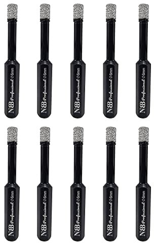 NBB Punte diamantate con codolo esagonale, per foratura a secco in porcellana dura, ceramica, piastrelle, granito, marmo, meglio bagnate, utilizzate in trapani con filo o cordless (10, 6mm)