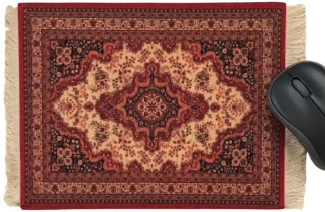 Persian Rug style Ornamental Computer Mouse Mat Pad Red Oriental. Designed by Boltero.