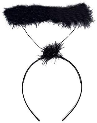 nvtuuer Haarreif Heiligenschein weiß - Haarreifen Engel - das perfekte Accessoire für Damen & Herren als Ergänzung zum Engelskostüm Heiligenschein Haarreif (Schwarz, Einheitsgröße)