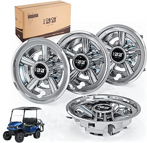 10L0L 4 Stück Golfwagen Radkappen Golf Cart SS Nabenkappen 8 Zoll Splitterfarbe für Yamaha/Club Car/EZGO