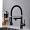 TIMACO Wasserhahn Küche Schwarz mit Schloss Brause Ausziehbar - 360° Schwenkbarz- Pull-Down-Spray - Hochdruck - Schwarz Küchenarmatur