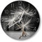 DEQORI Glasuhr | rund Ø 30 cm | Motiv Samen der Pusteblume | ausgefallene leise Design Uhr aus Glas | Wanduhr für Wohnzimmer & Küche | Moderne Hingucker Uhr für die Wand