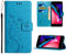 Anshow for iPhone 8 Plus Case Wallet with Wrist Strap, Flip Leather Case with Cards Holder Phone Case with Kickstand Cover for iPhone 8 Plus, Blue