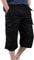 YAOBAOLE Männer Shorts Kurz Hose Herren Cargo Taschen Stoffhose Herren Trekkinghose Militär Shorts Strandhose Ausflug Reisen Schwarz M
