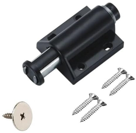 Magnetic Pressure Push to Open Touch Latch Catch for Kitchen Cabinet Doors Includes Counterplate and Fixing Screws