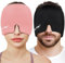 EXQUISLIFE Migräne Kopfschmerzen Relief Cap, Gel Ice Head Wrap, Heiß- und Kältetherapie, Kopfschmerzen Augen Maske für Sinus, geschwollene Augen, Verspannungen und Stressabbau (Schwarz & Rosa)