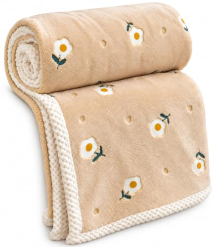 Highdi Kuscheldecke 150x200 Gelbe Blume Süße Wohndecke Winter | Süße Kuscheldecke 150x200 mit Gelbe Blume Motiv. Leicht, warm & ideal als Sofadecke, Tagesdecke oder Geschenk Fleecedecke