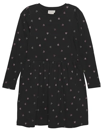MINYMO Mädchen Kinder Jerseykleid Kleid mit AOP Print Rundhalsausschnitt Rüschen 123331, Größe:116, Farbe:Tap Shoe (1061)