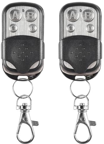 Funmo 2 Stück Fernbedienung garagentor,Garagentor fernbedienung universal,433 MHz lernfähige Fernbedienung,Klonen Fernbedienung,Garagentoröffner mit 4 Tasten,für Garagentor Handsender