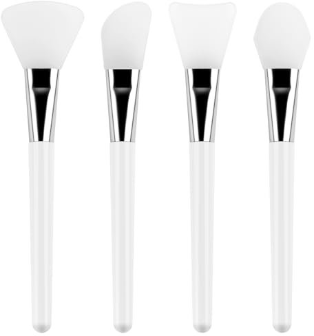 OTCRAFT 4 Pcs Silicone Craft Brush, Spatula Mixed Media Brushes; Reusable Resin Epoxy Brushes Set Spreading Toolfor DIY Painting Mixing & Spreading to Glitter TumblersArt Blending Tool(White)