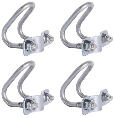 4 morsetti a croce in ferro elettrozincato, 25 x 25, clip per tubi con staffa a U, supporta il diametro massimo dei tubi, per il collegamento di giardini, serre e vivai