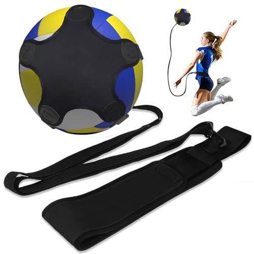Erioscar Équipement d'Entraînement de Volley-Ball de Football, 2M Appareil d'Entraînement Aid avec Cordons Ajustables Bande de Résistance et Ceinture, Réglable Solo Practice Trainer pour Adolescents