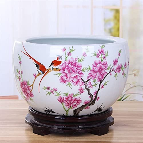 Übertopf für den Innenbereich, Keramik-Blumentopf ohne Tablett/Hydrokultur-Pflanzen-Sukkulenten-Blumentopf/Hängepflanzen-Topf für den Innen- oder Außenbereich für Bonsai-Pflanzen (A 19 x 12 cm)