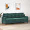 Willood 3Sitzer Sofa Dunkelgrün 180cm Samt dreisitziges Sofa