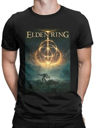 MILKGROUND Festival-Radahn-Men-s-clothing-100-Cotton-Leisure-T-Shirts-Round-Neck-Elden-Ring-Tees-Short Black XXL