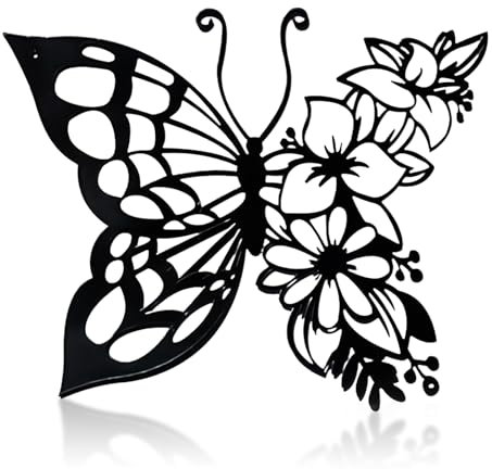 tlidfgeo 1 Wall Decor Butterfly Metal Butterfly Garden Decoration Living Room Garden Decoration For Outdoor Fences Shed Walls Home Decorations(Small)