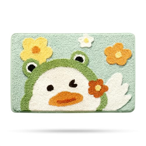 Molesun Duck Badematte, Badezimmerteppich, Plüsch-Mikrofaser, Duschvorleger, rutschfest, wasserabsorbierend, lustige Tier-Fußmatten für Kinderzimmer, Schlafzimmer, Küche (Ente, 50 x 80 cm)