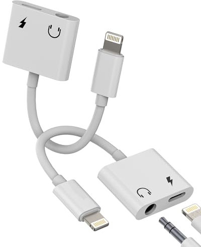 Adaptateur Lightning Jack Vers 3.5mm écouteurs Chargeur (Lot De 2)pour IPhone 14 13 12 Pro Max Prise Audio Pour Apple Pour IPad Connecteur Casque Splitter Câble AUXiliaire Appareil Voiture Accessoires