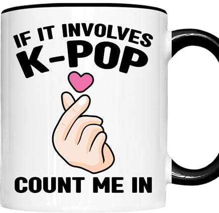 k-pop Tasse | if it involves kpop count me in | K-pop Geschenk Süd Korea Tasse Bubble tea merch Kaffeebecher lustig