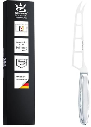 GEHRING Solingen Weichkäsemesser Serie Hugo I ergonomischer Edelstahlgriff I Käse Messer I rostfreier Edelstahl I Käse Besteck I Made in Germany