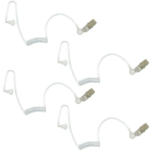 EuAcesry 4 Pcs Tubi Acustico di Ricambio per Auricolari Radio a 2 Vie,Trasparente, Ideale per Cuffie Security e Costume da Agente Segreto, Ricambio per Aria e Tubo Audio Trasparente