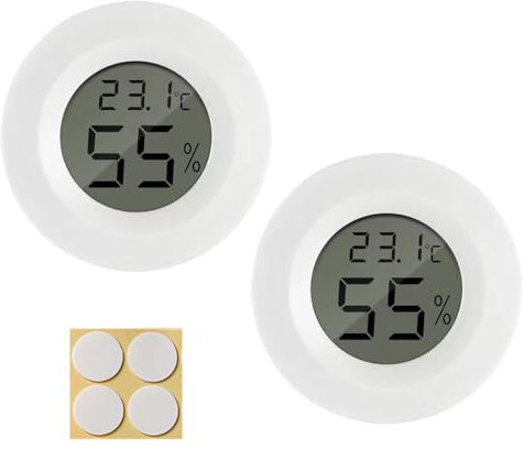 2 Pcs Reptile Thermometer, Reptile Tank Accessories, Digital Thermometer Hygrometer, Vivarium Thermometer Switchable Celsius/Fahrenheit For lizards, Spiders, Tortoises, Incubators, And Terrariums