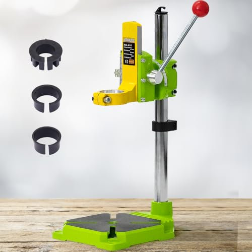 Japard Drill Press Stand for Hand Drills, 90 Degree Rotating Adjustable Universal Bench Clamp Holder Adapter for Corded Drills Table Mount