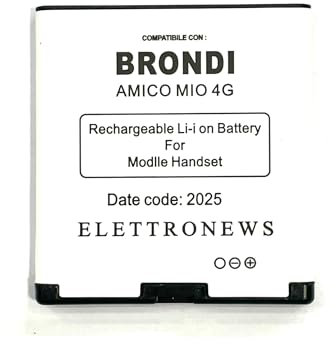 Batteria per Brondi Amico Mio 4G, 1200mAh, 3,7V