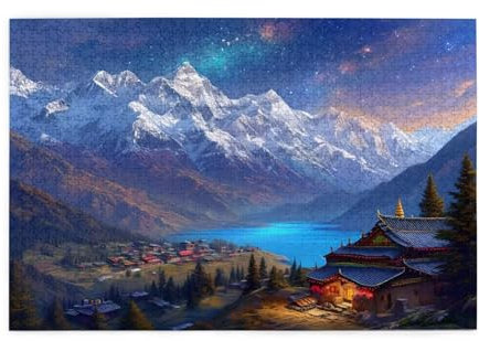 Norway Jigsaw Puzzles for Adults 3000 Landscape Large Puzzles for Adults Wooden XXL, Funny/Difficult/Colourful/Challenging Decompression Games, Home Wall Decoration Gifts for Men/Women 1T-1860