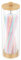 Ghshanog Plastic Straw Dispenser,Straw Holder Dispenser with Wooden Lid,27x8CM Drinking Straws Holder for Various Straws,Transparent Acrylic Snorkel Organizer for Home Bar Kitchen