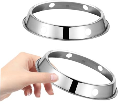 SHINEOFI Anneaux Support pour Cuisinière à Gaz en Acier Inoxydable 2pcs, Support Sécurisé pour Casseroles, Résistant la Chaleur, Accessoire la Cuisine Domestique