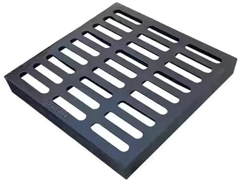 LMXRYPD Grille de Drainage en Fonte Robuste, Caillebotis Metal de Classe B, 50 × 50 cm/60 × 60 cm, Grille de Drainage Carrée, pour Allée, Béton, Cour, Garage(50cm/19.6in)