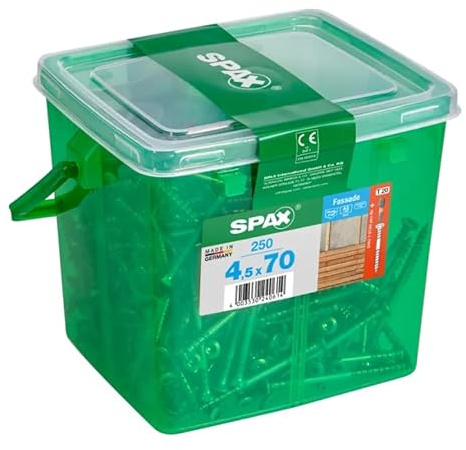 Spax Fassadenschraube Edelstahl A2 Silber, 4,5 x 70 mm, 250 Stk. Henkelbox