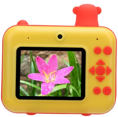 Generic Fotocamera, Assunzione Anteriore e Posteriore Dolce di Lettori Mp3 Multifunzionali Istantanei con Flash per il Viaggio (YELLOW)