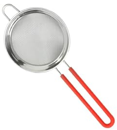 mophrati Hängendes Ringsieb mit Fettabscheider für Spaghetti, effiziente Nutzung und einfache Reinigung. Langlebiges, rostfreies und robustes Sieb mit langem Griff.