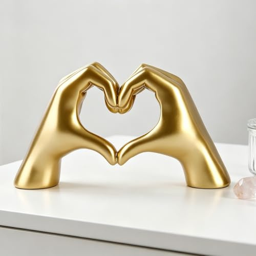 FANAOREN Kleine Herz Hand Skulptur Deko | Jahrestag, Valentinstaggeschenk für Ihn Sie, Weihnachten Geschenke für Frauen & Männer, Partner Geschenk für Freund, Freundin, Ehemann, Frau