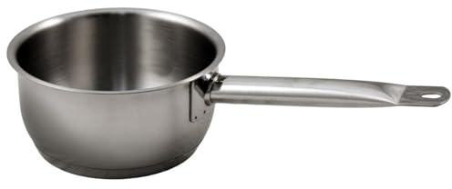Baumalu - Professionelle Edelstahl-Kasserolle - Hochwertig mit Ausgussrand - Für alle Herdarten, einschließlich Induktion - Dreifachboden - Ø14 cm, Silber | 18/10 Qualität, Ausgussrand, Dreifachboden, alle Herdarten inkl. Induktion, ergonomischer Griff, gleichmäßige Wärme