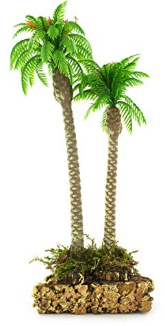 Ferrari & Arrighetti Palma Doppia per Presepe, Coppia di Palme su Base per Presepi, Linea Bertoni, Plastica, Altezza 22 Cm