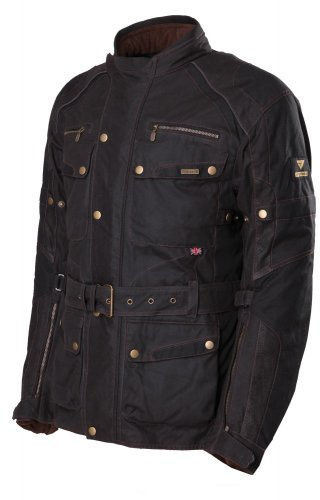 Modeka High-Tech 3in1 Wachsjacke Glasgow schwarz wasserdicht Thermo SAS-TEC Protektoren