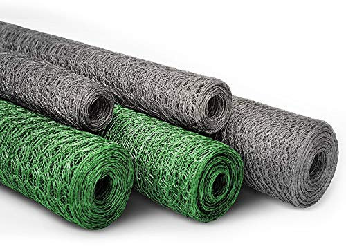 casa pura Wire Mesh Fence- Hexagonal Wire Mesh | 13 mm Mesh Size | PVC Coated Garden Fence | Weatherporoof | Green (0.50m x 10m)