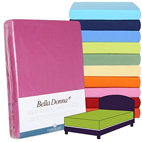 Bella Donna Jersey Alto edles Spannbettlaken Boxspring: glatt, kein Pilling | FORMESSE; Farbe Trüffel; 180x190-200x220cm, bis 45cm; 97% Baumwollzwirn, 3% Elastan; Aloe Vera&Arganöl, intensive Farben