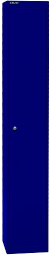 BISLEY Garderobenschrank Office, 1 Abteil, 1 Fach, T 305 mm, Metall, 639 Oxfordblau, 30.5 x 30.5 x 180.2 cm