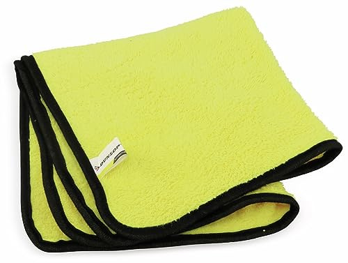 DUNLOP Mikrofaser-Autotrocknungstuch – Reinigungstuch – Mikrofasertuch – Reinigungstuch – Fenstertuch – 40 x 40 cm Gelb