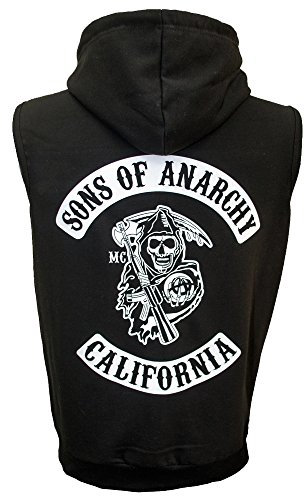 Sons of Anarchy ärmellos Reißverschluss Stil Hoodie (XL) Jax Teller Redwood Original