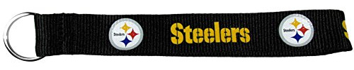 Siskiyou NFL Pittsburgh Steelers Unisex Sportslanyard Schlüsselanhänger, schwarz, Handgelenkschlaufe