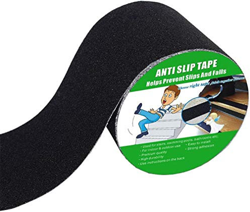 Anti Slip Tape, High Traction, Strong Grip Abrasive, Not Easy Leaving Adhesive Residue, Indoor & Outdoor (100MM Width x 5M Long, Black)