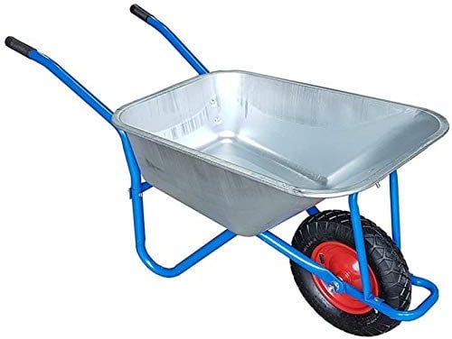 TMZ © 100L-180KG Wheelbarrow Garden Wheel Barrow Large Galvanised Pneumatic Tyre