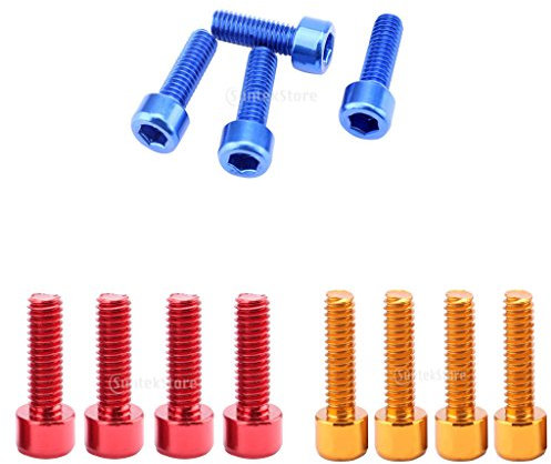 Sharplace 12pcs Vis de Porte-bidon Boulons Support Bouteille pour Vélo VTT Vélo de Montagne M5 Bleu+Rouge