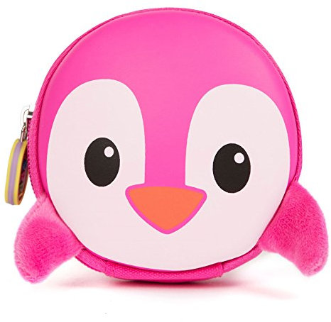 boppi Tiny Trekker Kinder Schlüssel Reise Beutel Münzen Handtasche Mini Reise Geldbeutel Schlüsseltasche Reißverschluss Unterarmtasche - Pinguin Rosa