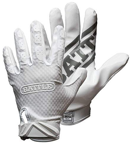Unbekannt Erwachsenen-Schutzhandschuhe für Battle Triple Receiver, Größe dreifach, Battle Triple Threat Adult Receiver Gloves - White, Size XXL, weiß, Adult XX Large